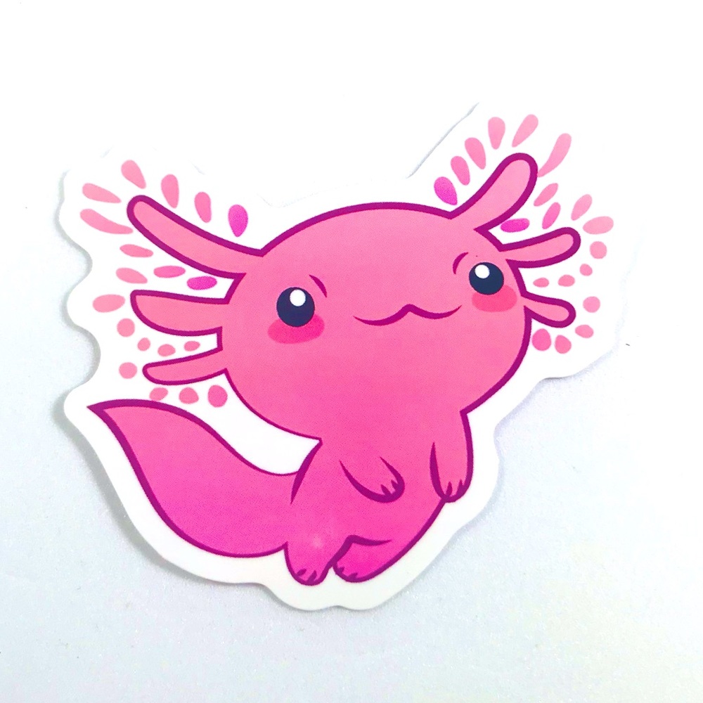 Pink Axolotl Questions Crazy Trending WaterProof Single Decor Accent Sticker